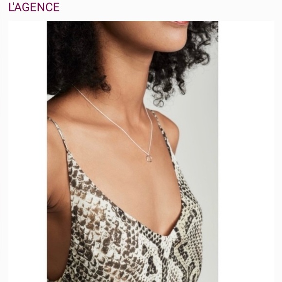 L’Agence Gabriella V Neck Silk Cami in Snake Print - Picture 2 of 11